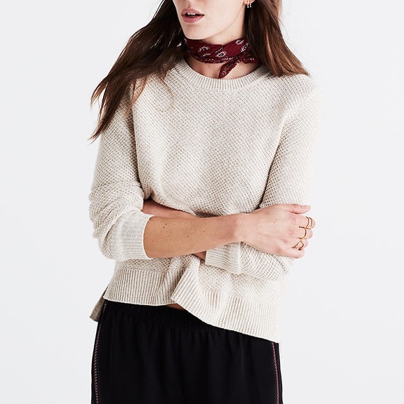 Madewell Cream Oatmeal Backroad Button-Back Knit Sweater - Picture 5 of 12